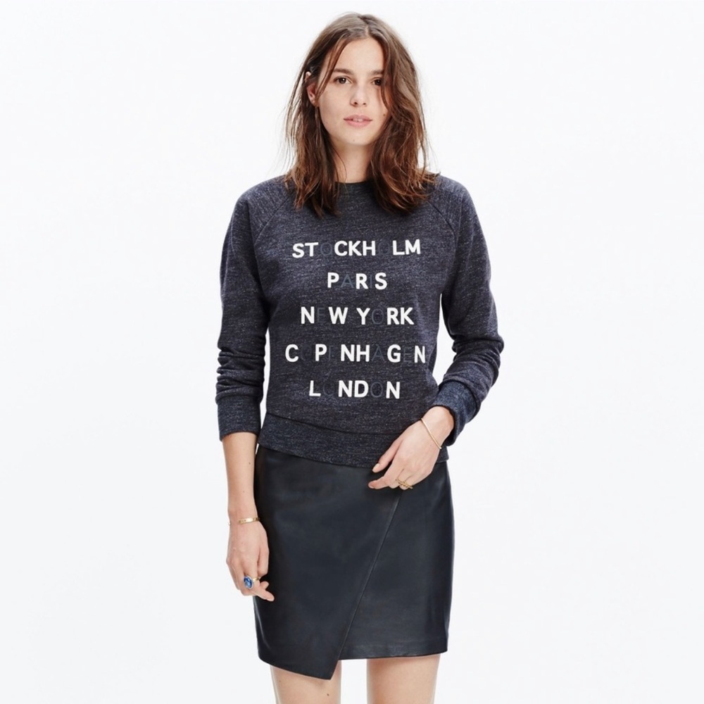 Madewell Tourguide Sweater Gray Terry Size XS